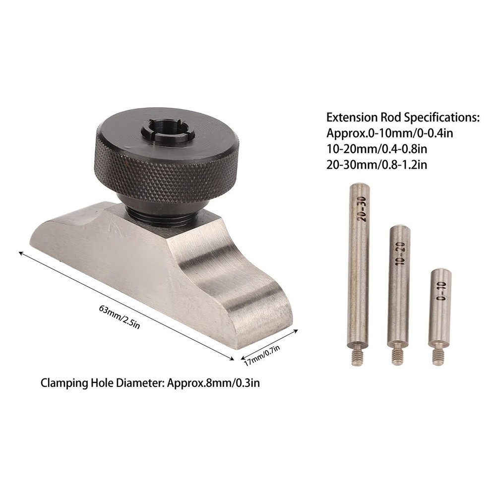 Kadimendium Depth Dial Indicator Base, Stainless Steel Threaded Knob...