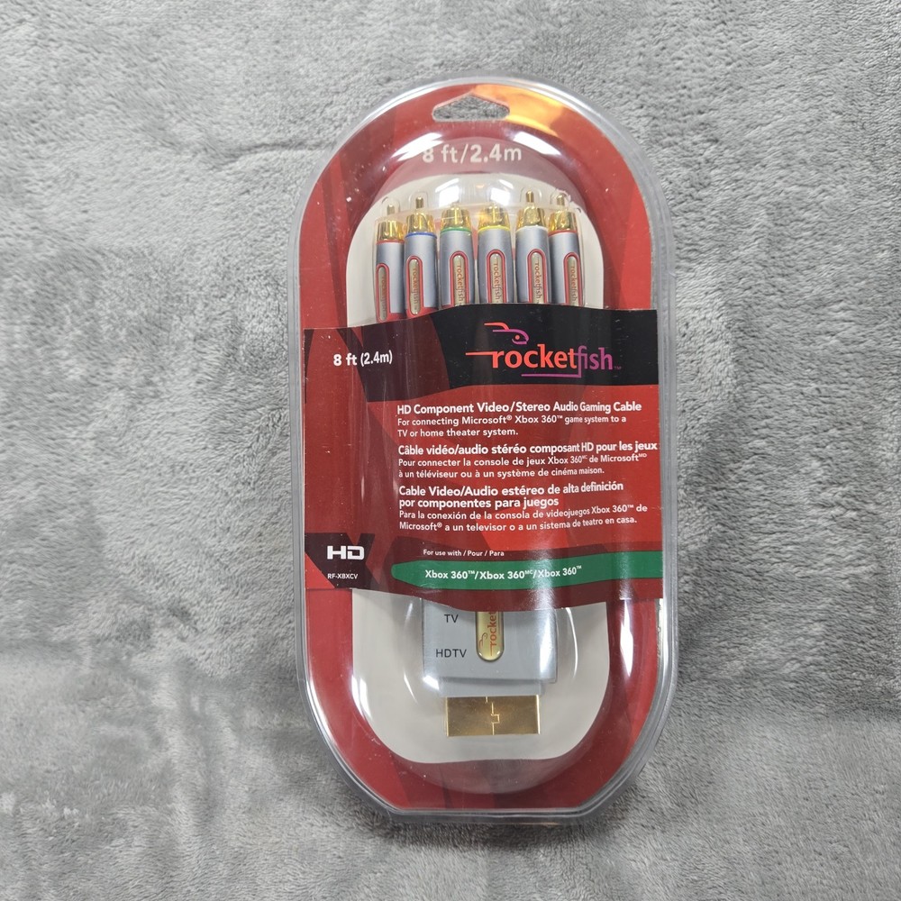 Rocketfish 8FT HD Component Video Stereo Audio Gaming Cable Xbox 360