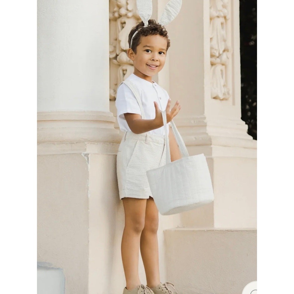 NEW Noralee Easter Basket in Sage Stripe, NEW