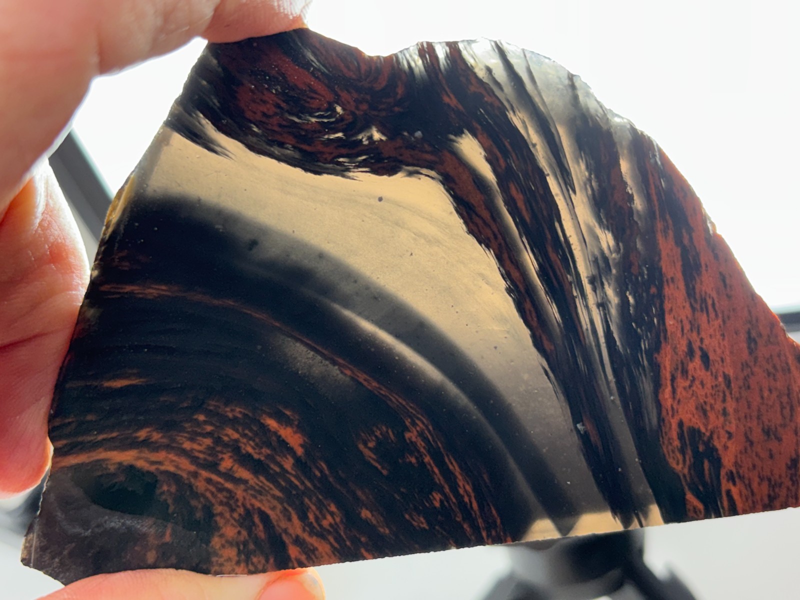 Tri-flow Sheen/Lace Obsidian Slab Lapidary Cabbing Knapping Combo ship avail