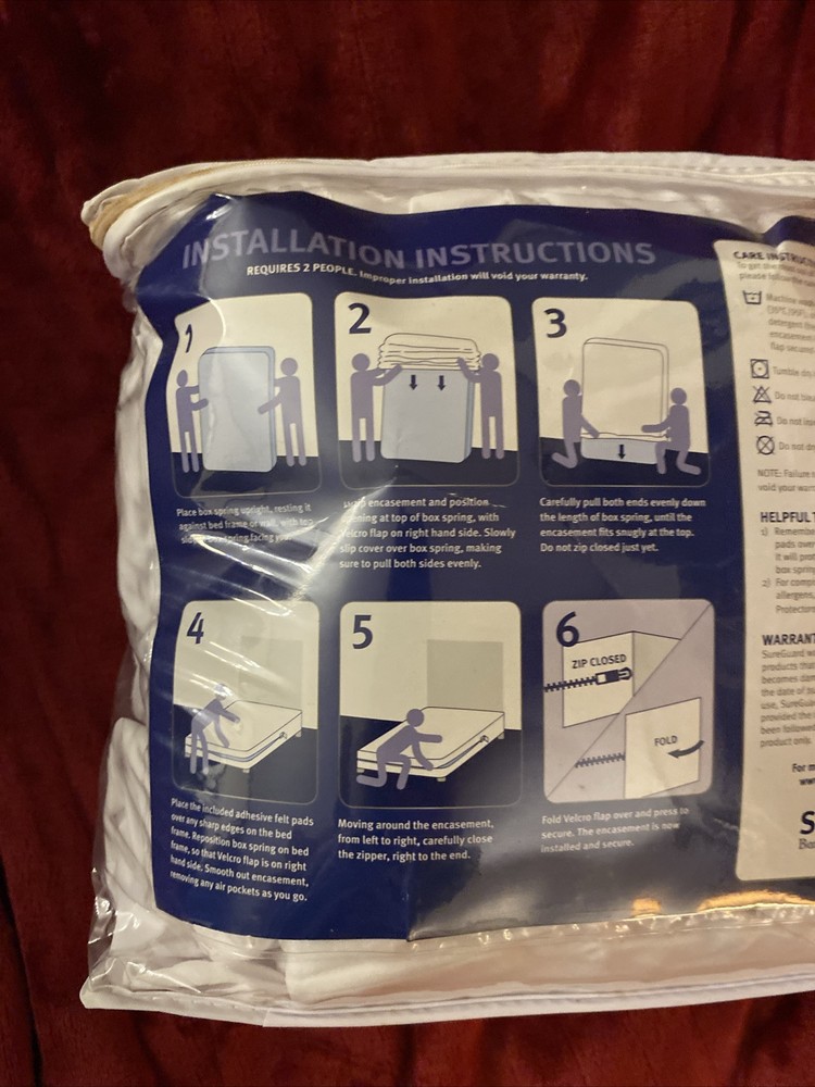 Split King Size Box Spring Encasement Bed Bug & 100% Waterproof hypoallergenic