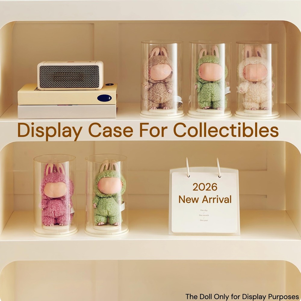 1 Pack Acrylic Display Case with Doll Stand Holder for Blind Box, Clear Stack...