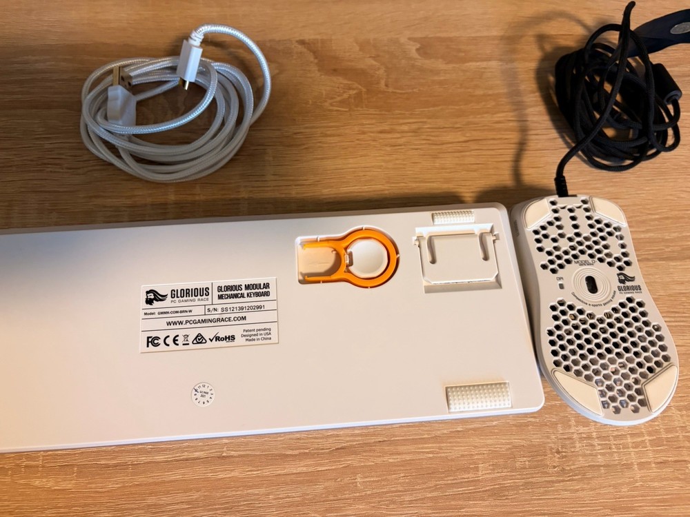 Glorious Modular Mechanical Gaming Keyboard & White Wired Mouse Plug & Play USB