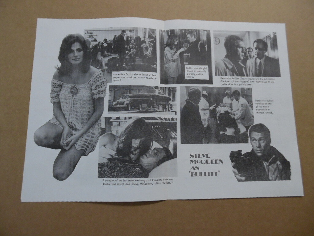 1968 BULLITT Movie Herald Steve McQueen Vintage Original VG+