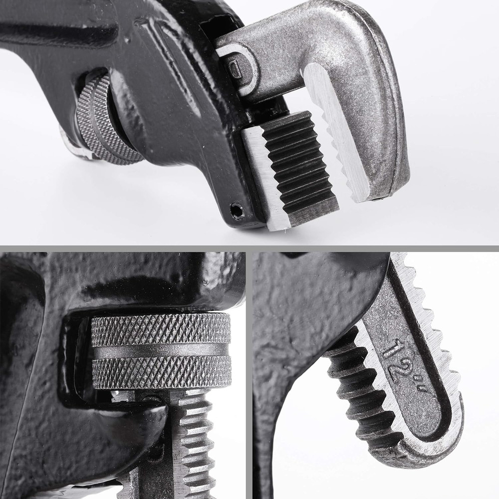 - End Pipe 12 Inch Offset Plumbing Tools, Pipe Wrench, Large , Smooth