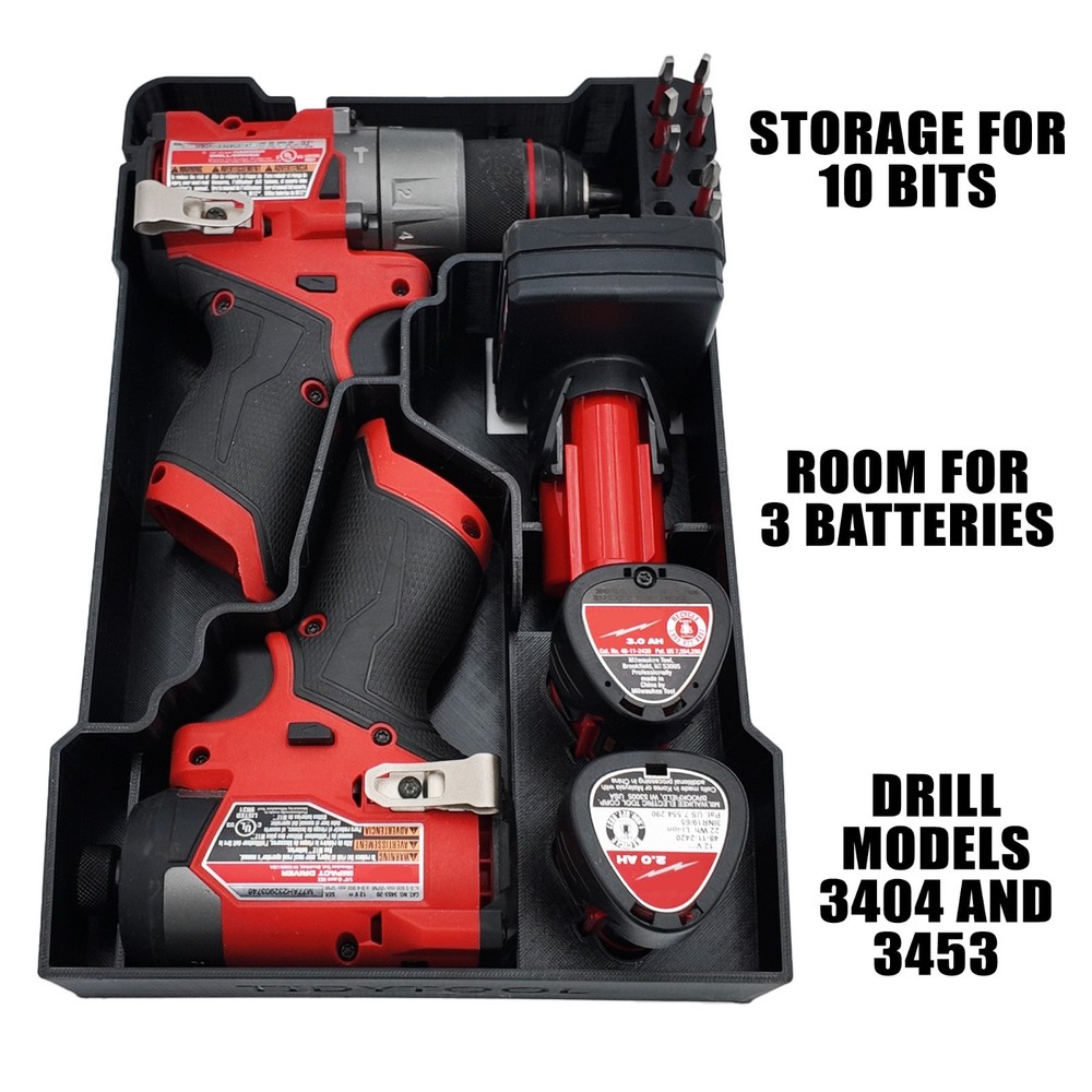 M12 Fuel Drill Driver Organizer For Milwaukee Compact Packout
