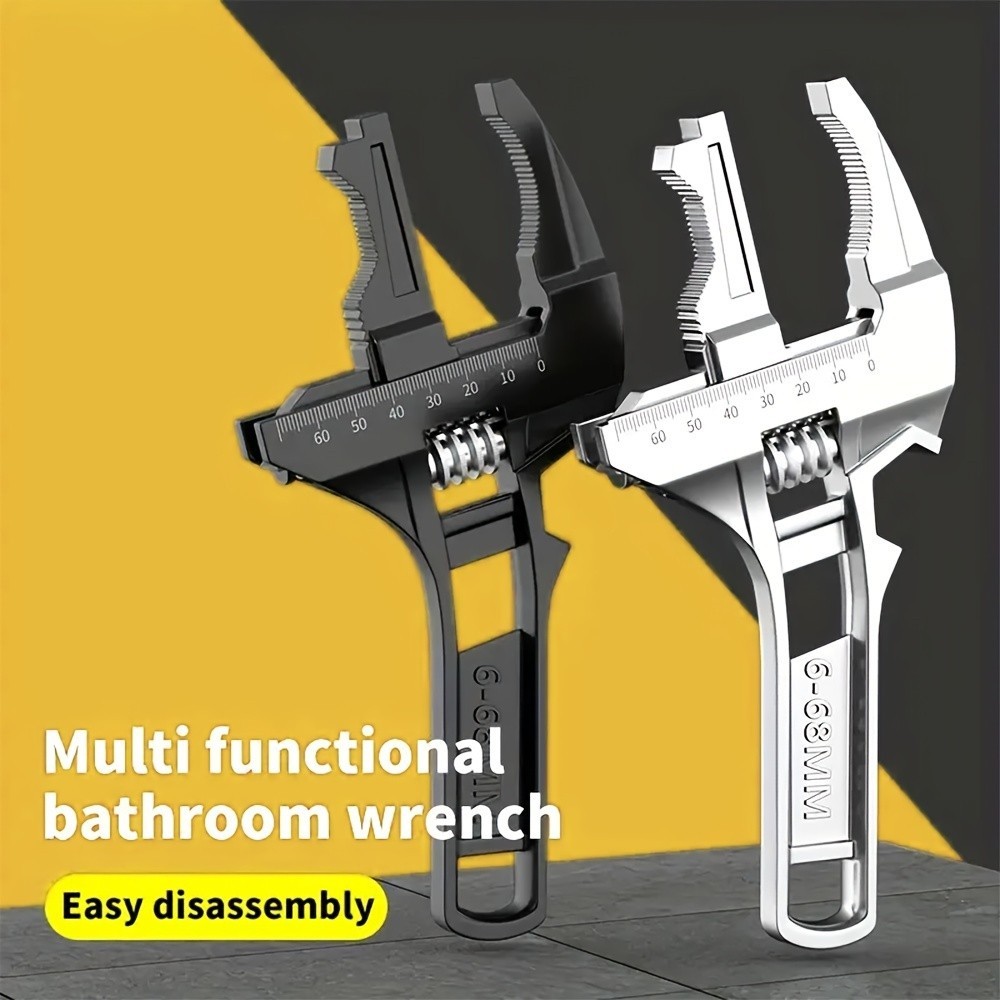 Adjustable Bathroom Wrench—Wide-Opening Design for Plumbing Repairs
