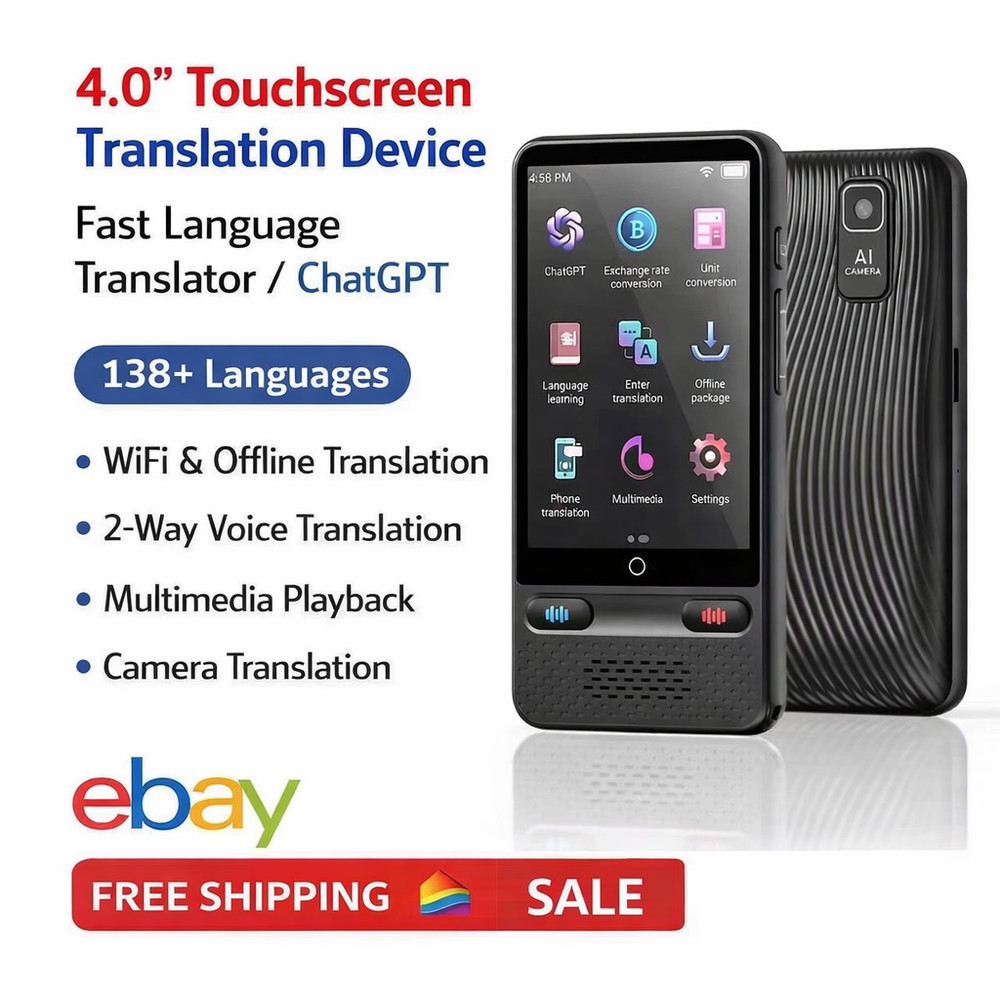 Language Translator Device with ChatGPT 138+ Languages Real-Time