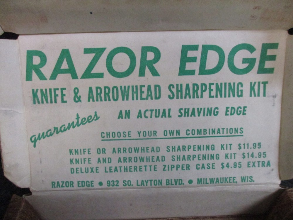 Vintage Razor Edge Knife & Arrowhead Sharpening Kit