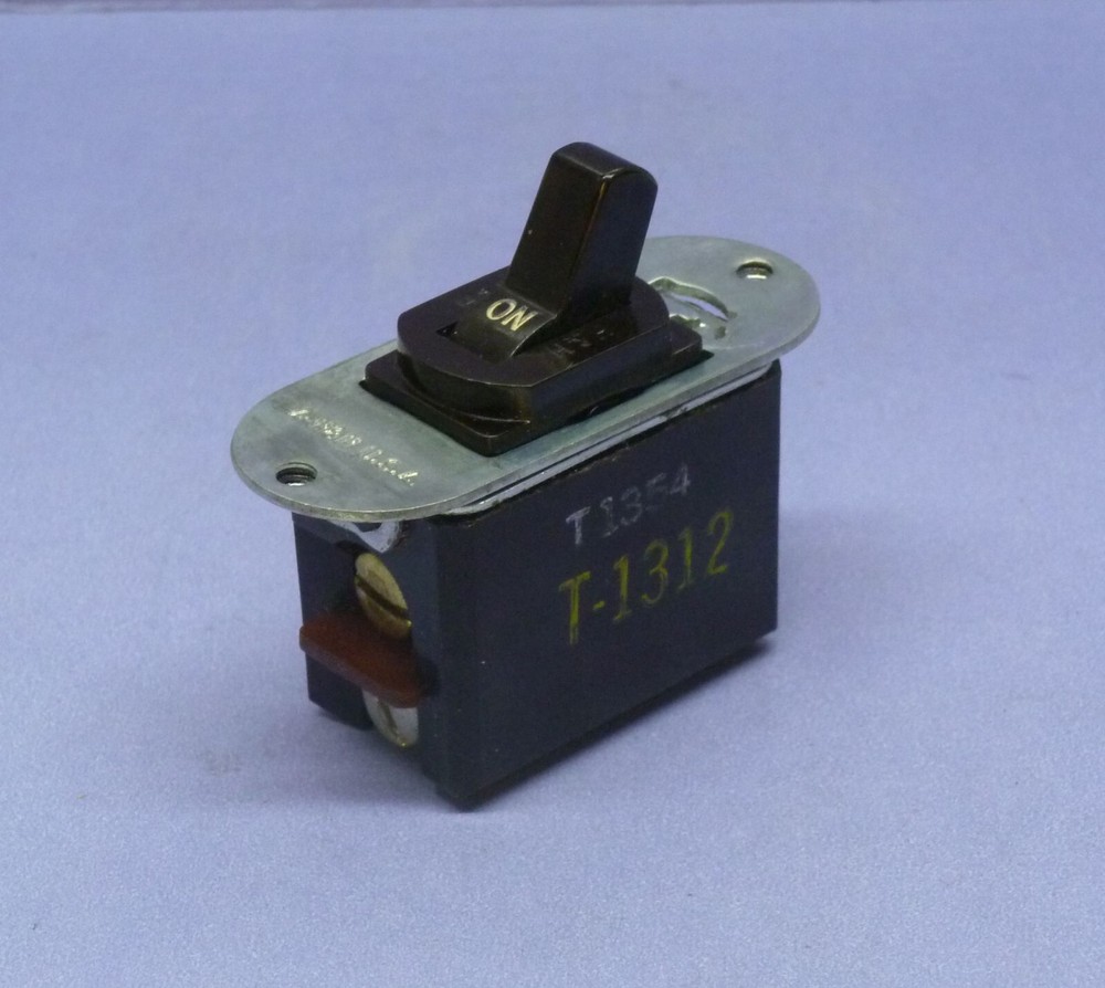 Vintage Despard Interchangeable Toggle Panel Switch, Double-Pole DPST, Brown H&H