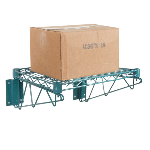 14" x 24" Wall Mount Green Epoxy Wire Shelf Rack Commercial Restaurant Pot NSF