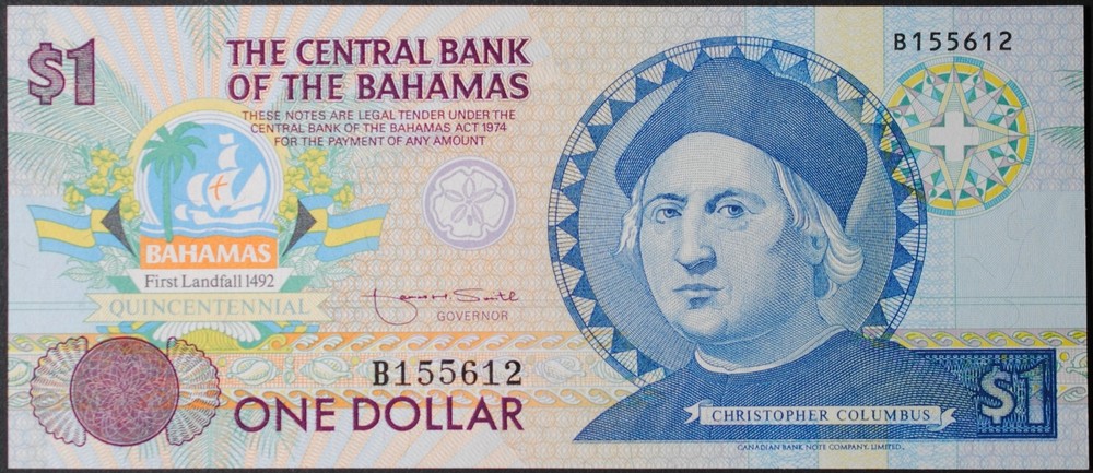 Bahamas P50a Dollar Gem Uncirculated