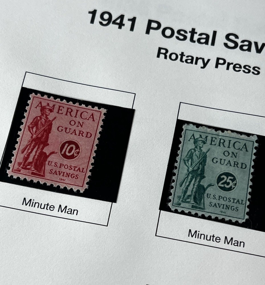 Mystic Heritage Collection US Postal Savings Stamps 1911-1941 Inserts + 2 Stamps