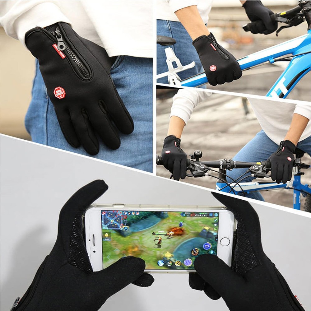 Winter Gloves, Thermal Touch Screen Windproof Medium, Black