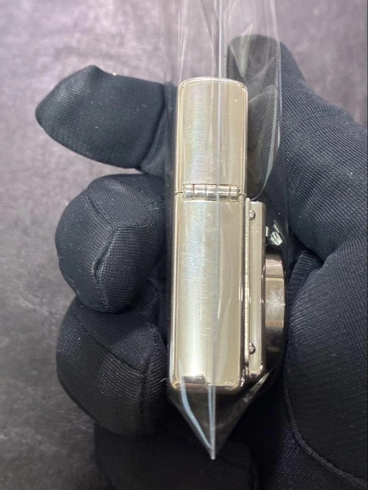 Zippo Timelight Dial White Silver One Sided Processing Lighter Regular Japan