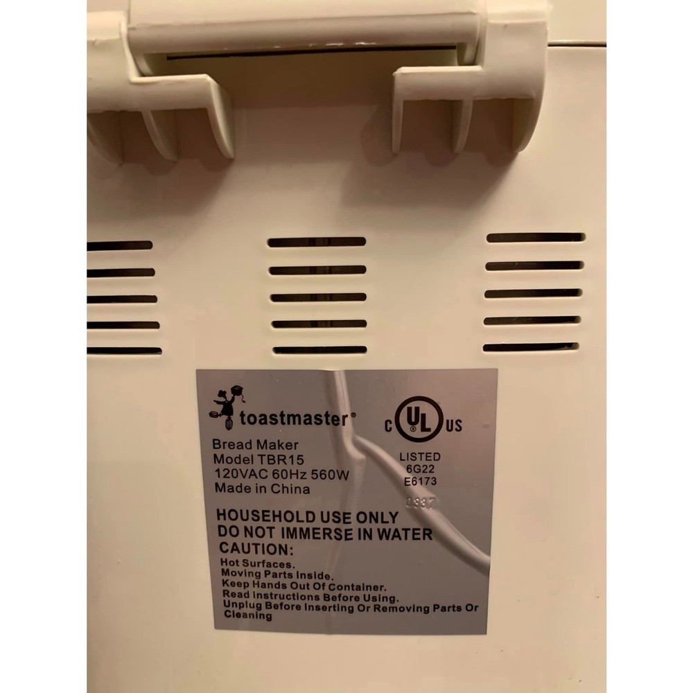 Toastmaster Automatic Bread Maker Machine TBR15 Manual Fast Shipping EUC WORKS!!