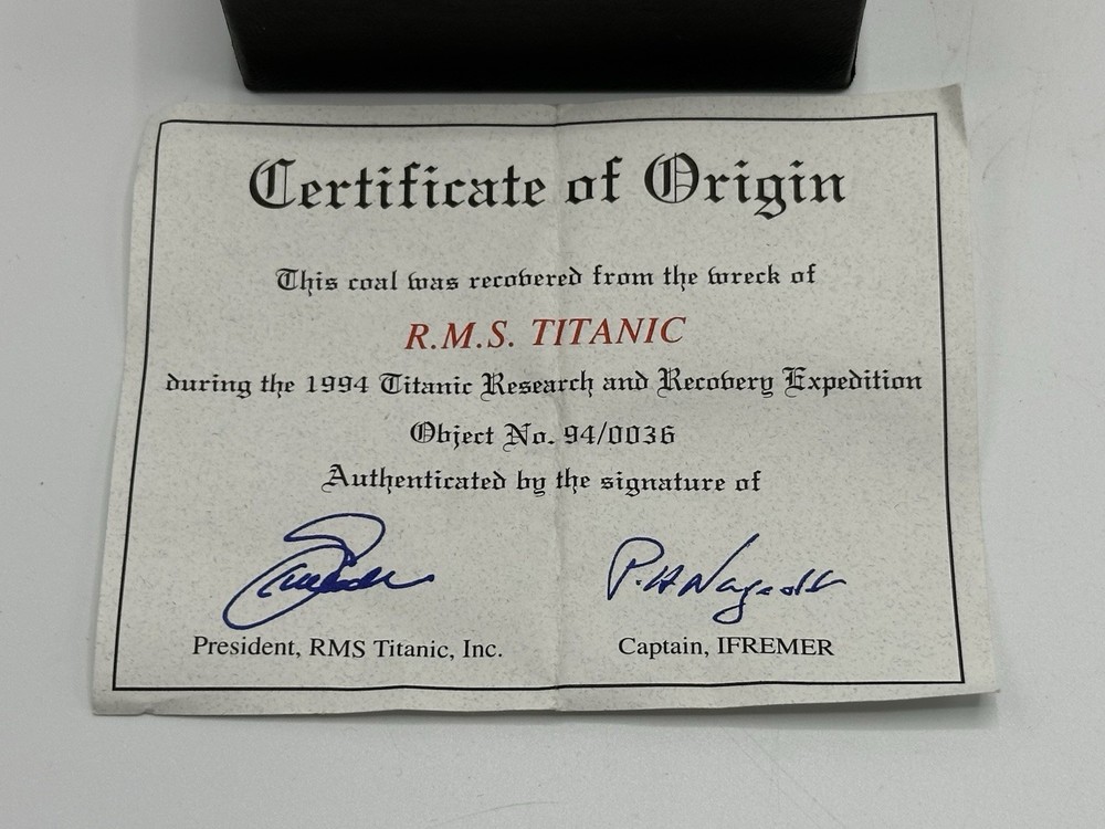 Authentic Coal From The Titanic.