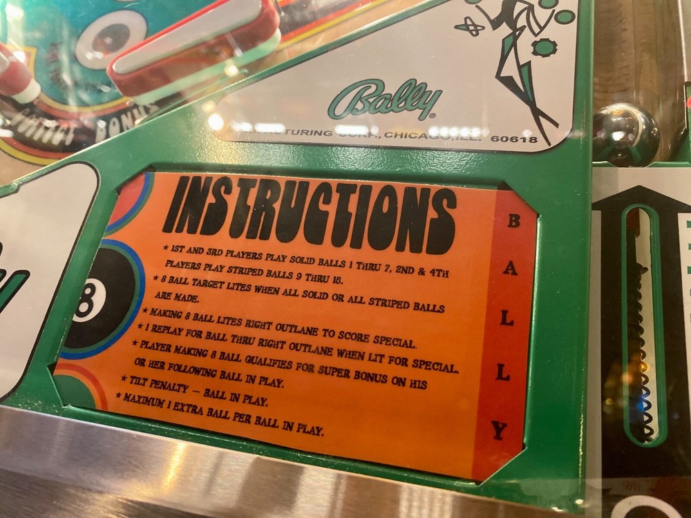 Bally Eight Ball Apron Cards