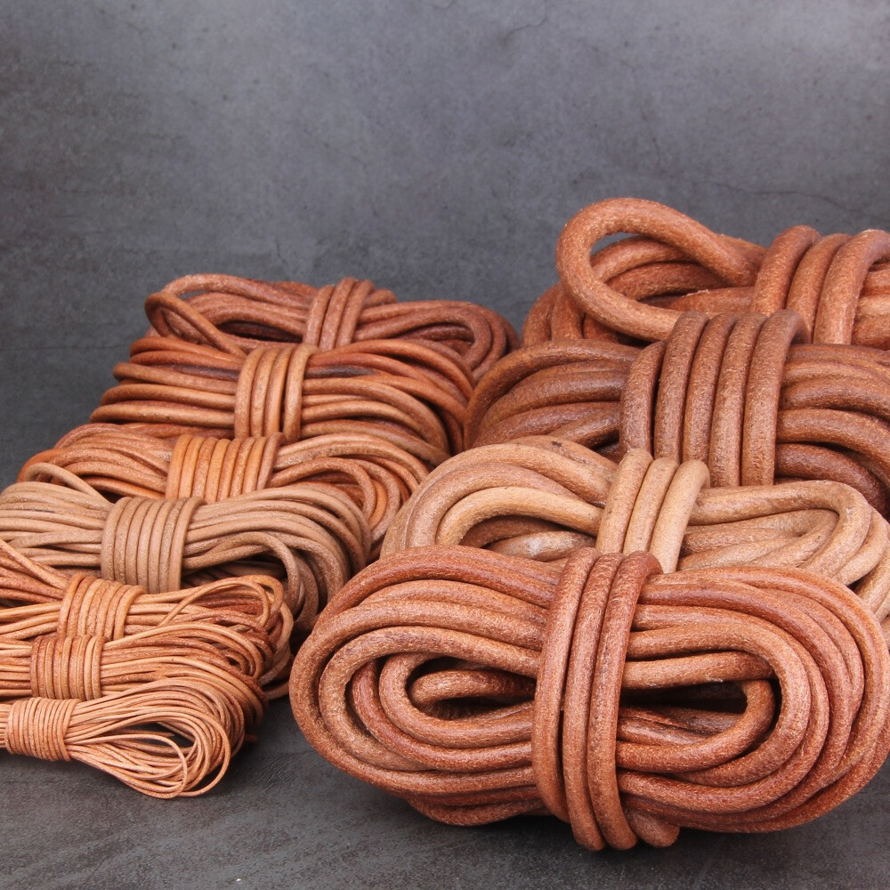 Round Cow Leather Cord Lace Rope Weave String for Necklace Bracelet Bag 16FT