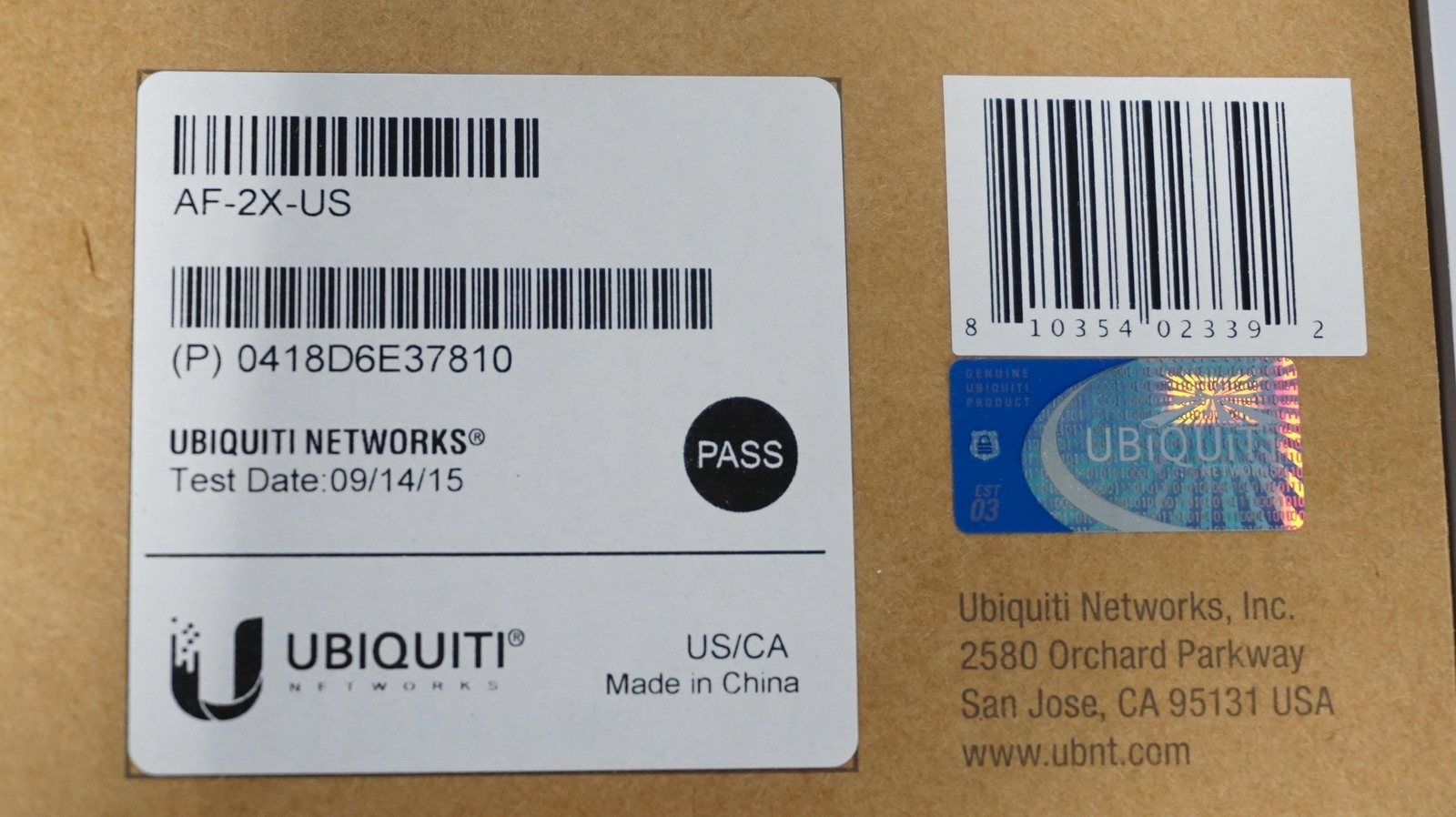 NEW UBIQUITI AF-2X-US AIRFIBER2X CARRIER BACKHAUL 2.4GHZ RADIO AIR FIBER 500MBPS