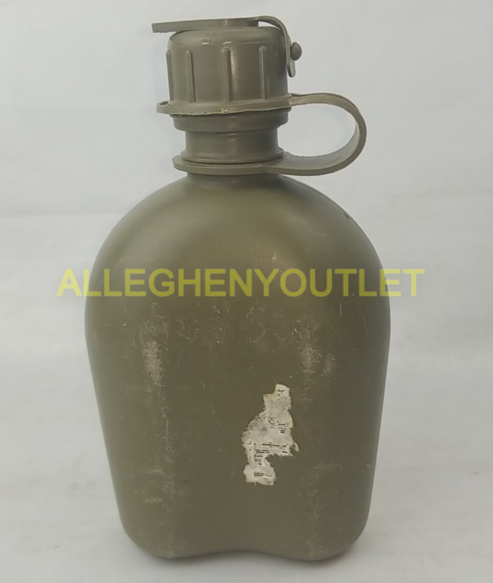 GENUINE US Military 1 QUART QT CANTEEN Hard Plastic OD 1QT w NBC M-1 Cap VGC