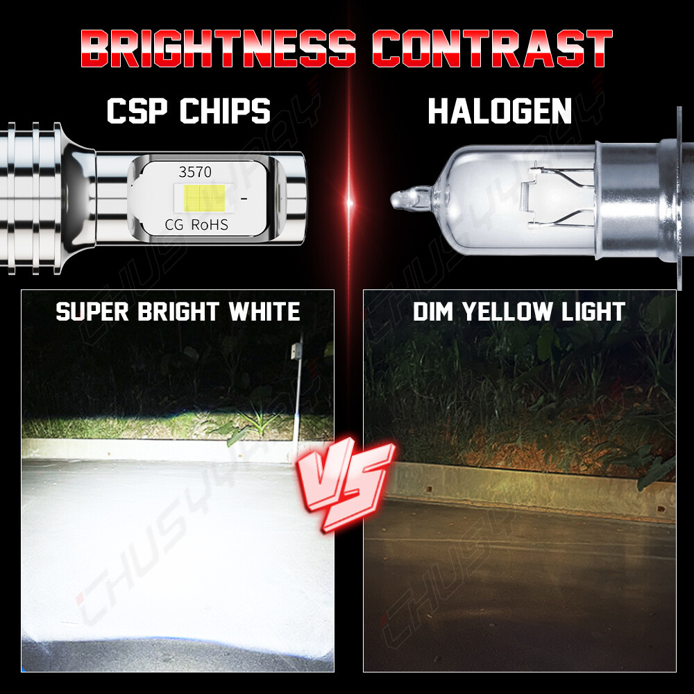 For Yamaha Raptor 350 660R 700 700R LED Headlight 2pcs Bulbs Kit YFM350R YFM660R