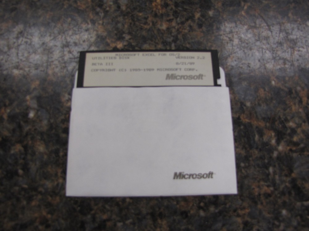 1989 Microsoft Excel for OS/2 Utilities Floppy Disk Version 2.2 Beta III