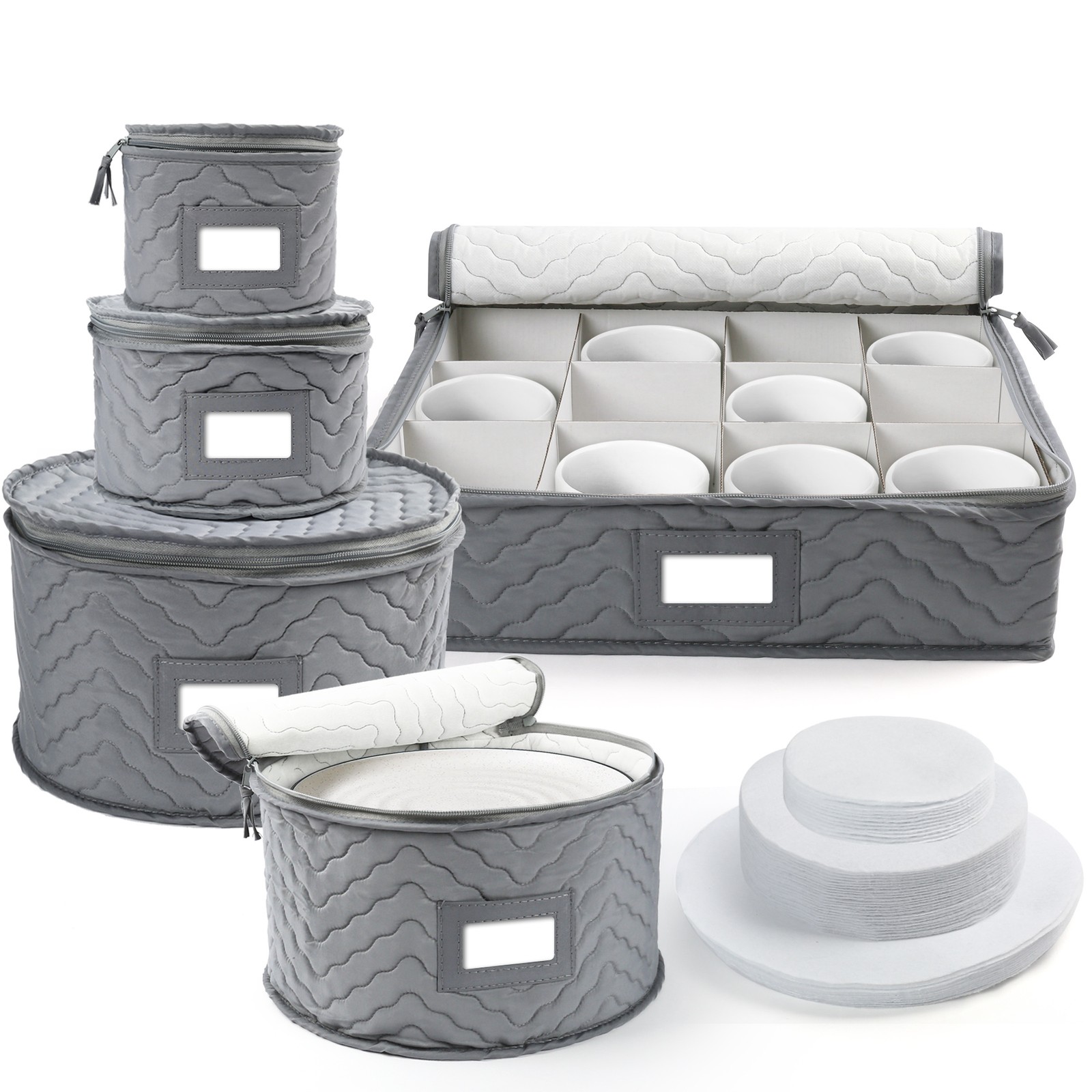 China Storage Containers Quilted 5 Piece Set Chinaware Dinnerware Storage Case