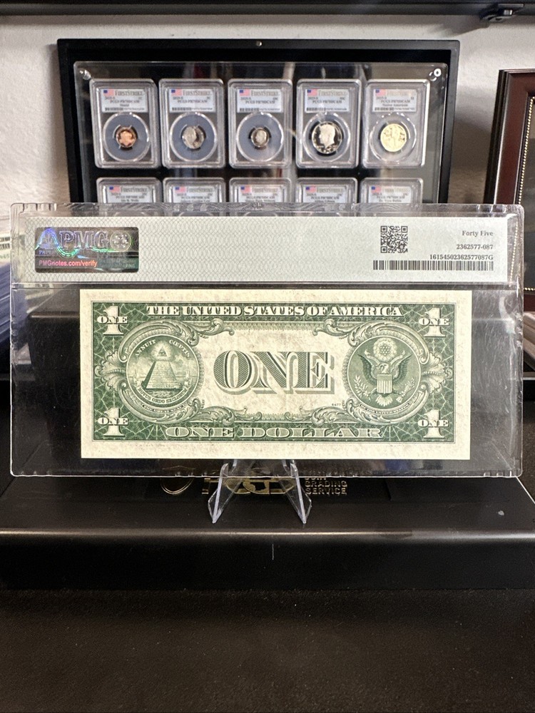 Courtesy Autographed 1935F $1 Silver Certificate PMG 45 Choice Extremely Fine