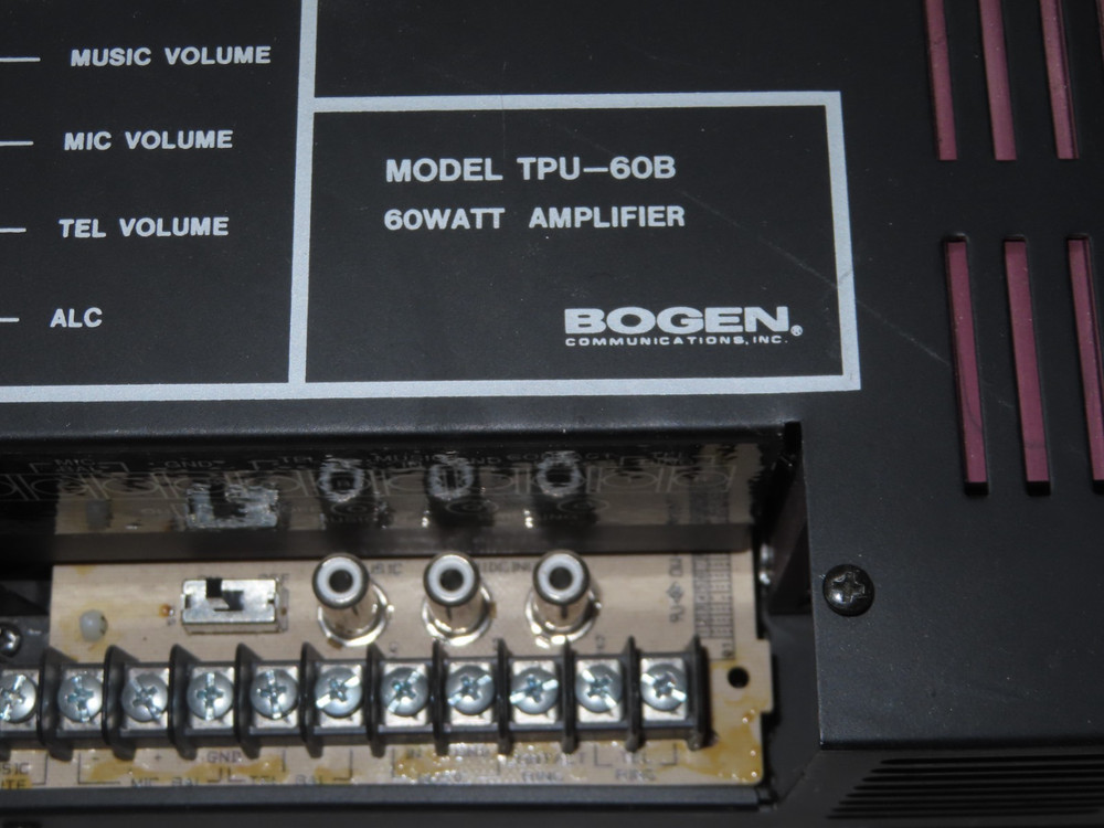 Bogen TPU60B 60-Watt Telephone Paging Amplifier