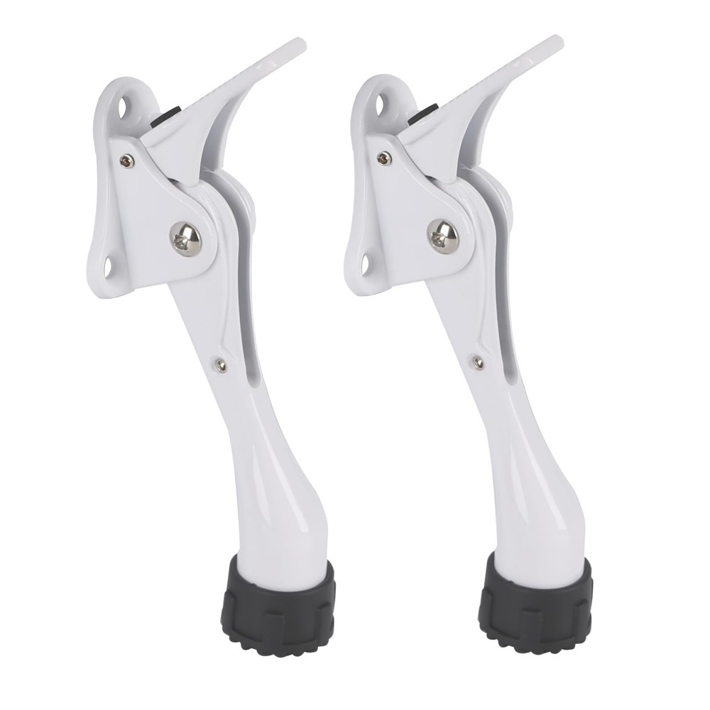 2-Pack 4 inch Kickdown Door Stopper One Touch Adjustable Height White