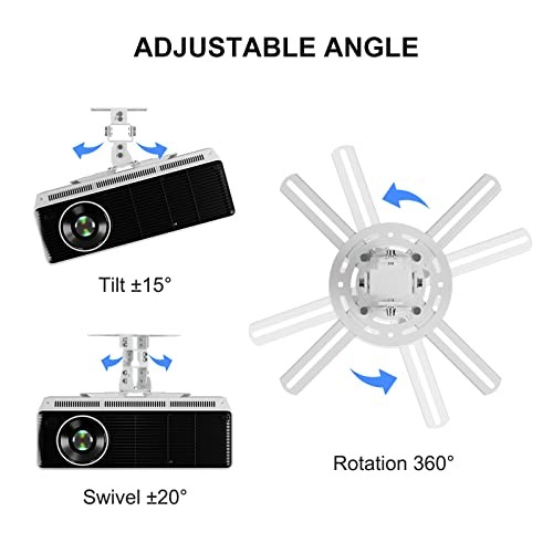 Universal Projector Ceiling Mount Low Profile Projector 4 Mounting Hole White