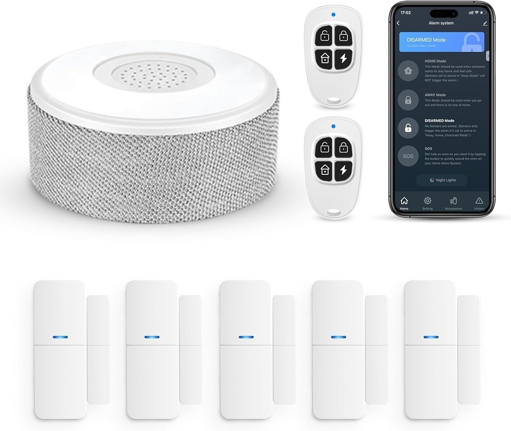 Smart Home WiFi Door Alarm System, Wireless DIY Security Kit