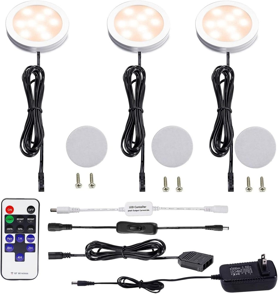 Kitchen Under Cabinet Lighting LED 12V 3-8pack With RF Remote Control Lighting