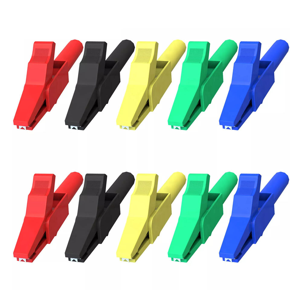 10PC 4mm Stackable Banana Plug to Test Hook Clip Test Leads & Alligator Clips