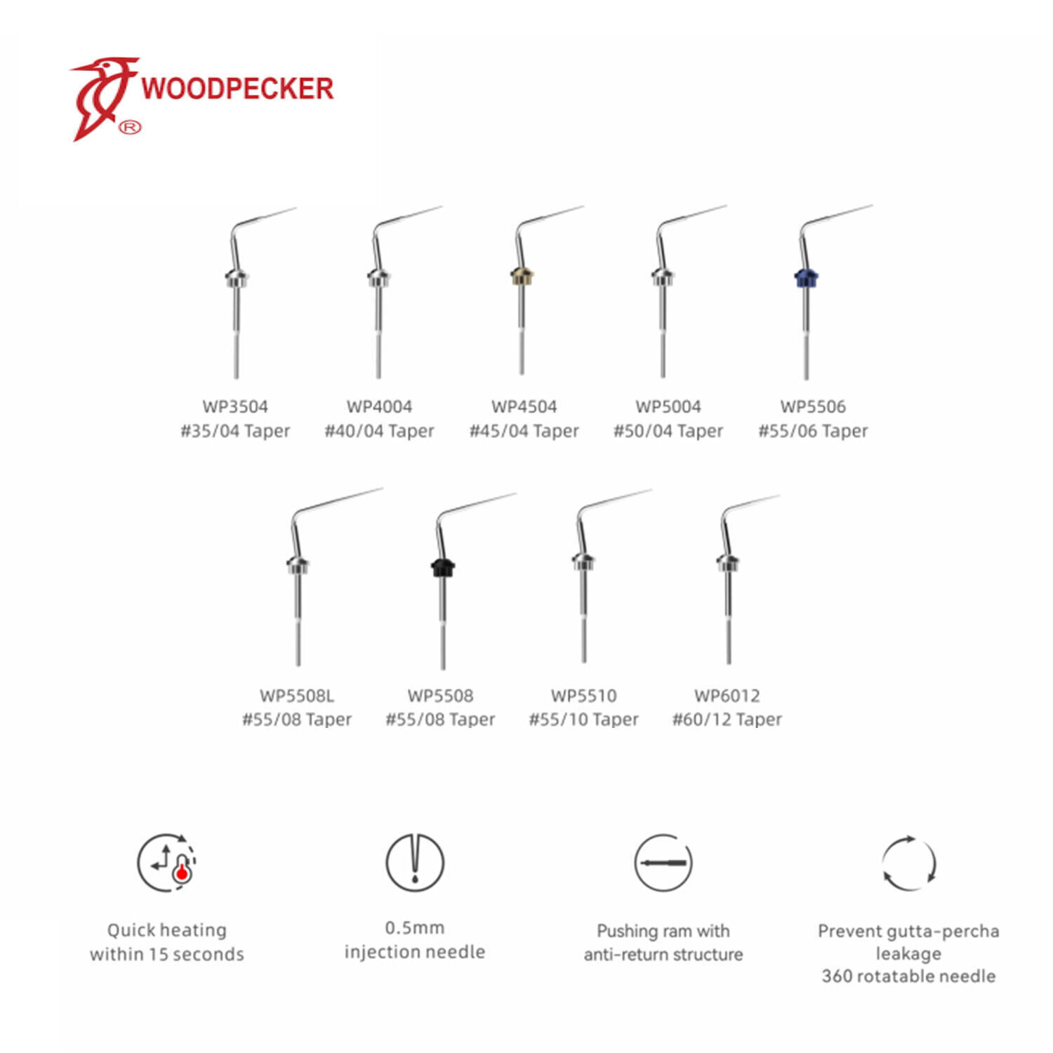 Woodpecker Fi-P Fi-G Fi-E Endo Obturation System Gutta-percha Gun & Pen Tips