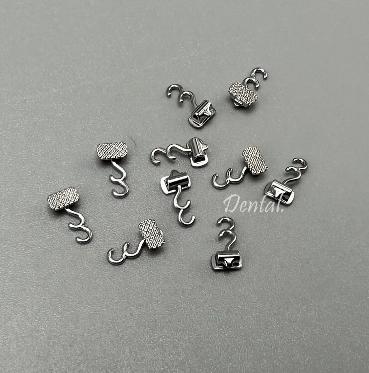 Dental Crimpable Hook Multi-Function Ortho Bondable Double Hooks with Hole L/R
