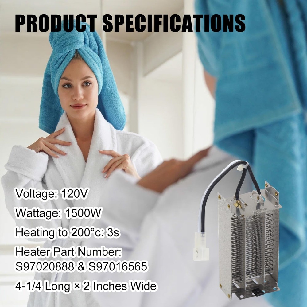 Bathroom heater fan heating element replacement part compatible vent unit repair