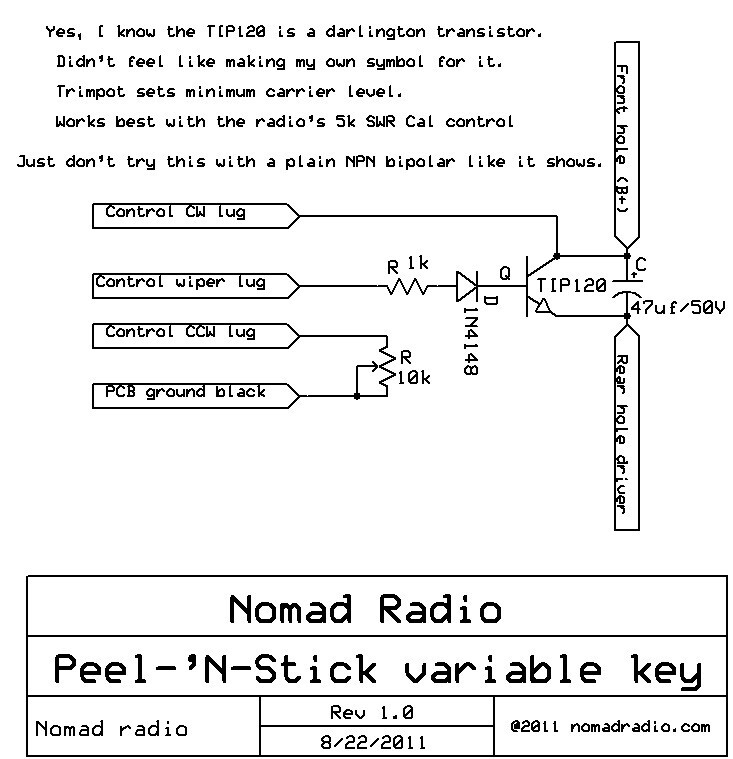 Cobra 29LTD carrier control. Peel 'N Stick variable key.