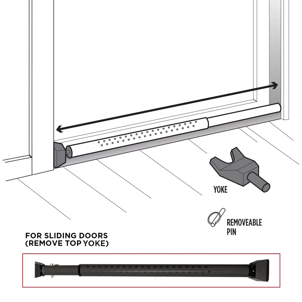 Door Security Bar | Front and Patio Door Jammer 2 Pack