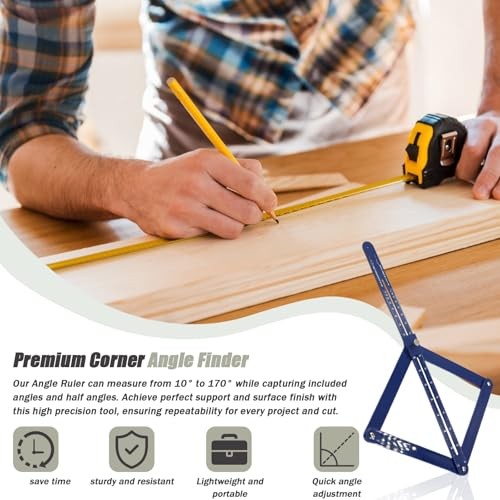 Corner Angle Finder Tool, Miter Saw Protractor with Scale, Miter Angle Blue