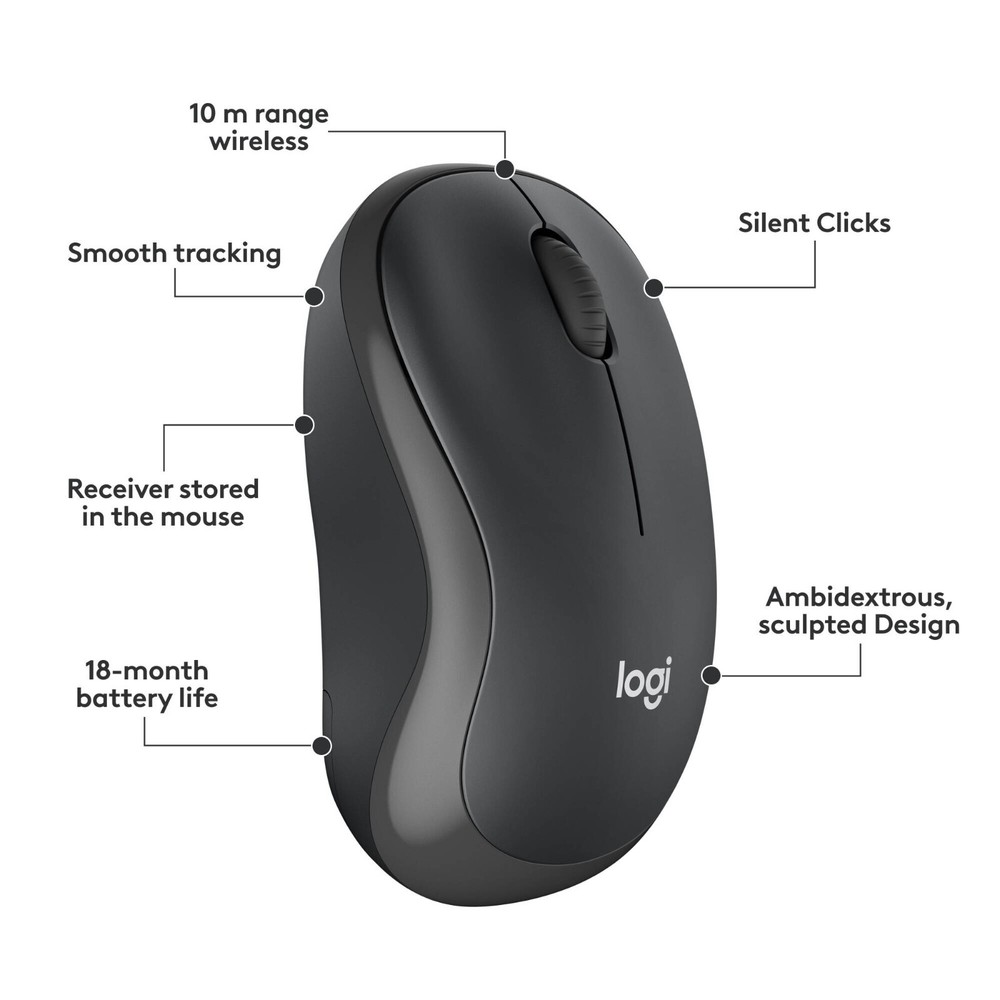 Logitech MK295 Silent Wireless Keyboard & Mouse Combo (Graphite)