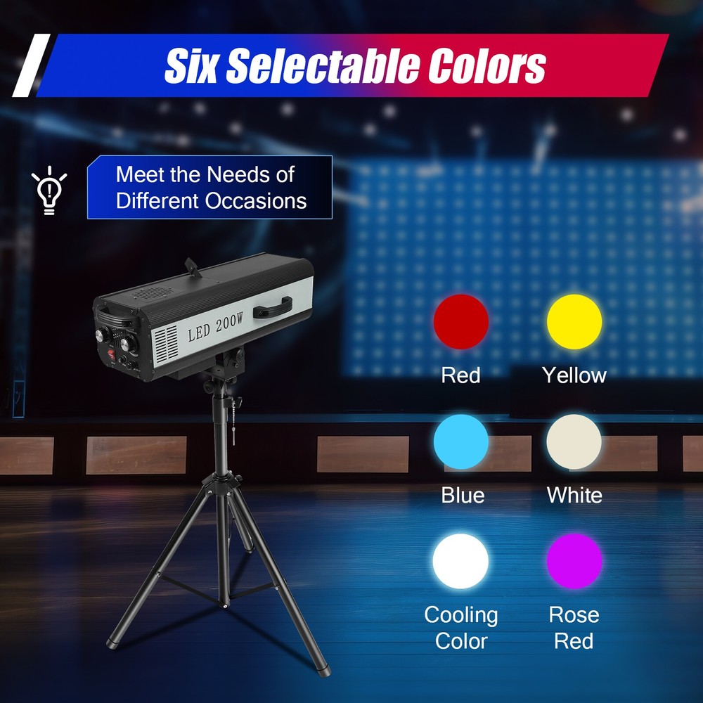 LED Follow Spot Light Manual Control Spotlight Stage Light Adjustable