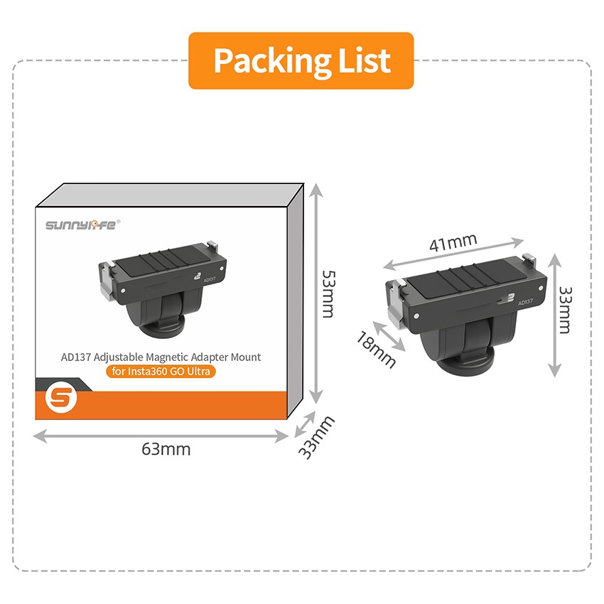 Camera Adjustable Magnetic Quick-Release Adapter Base For Insta360 GO Ultra