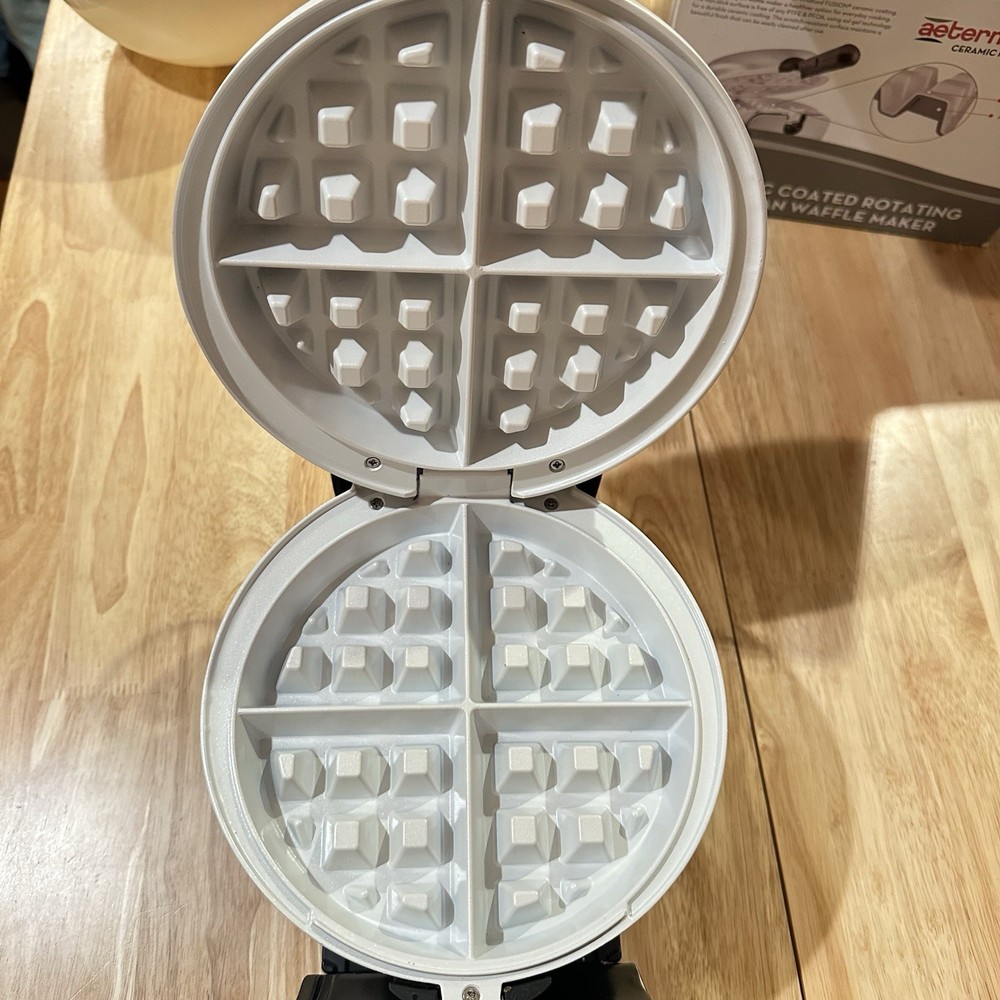 Bialetti Ceramic Coated Rotating Belgian Waffle Maker - Model TSK-2901BW