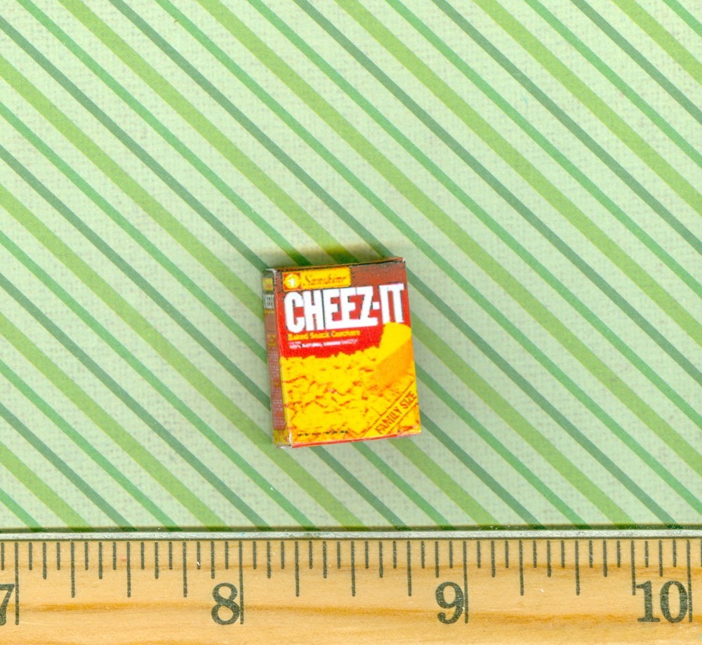 DOLLHOUSE MINIATURES Size Cheese Snack Cracker BOX