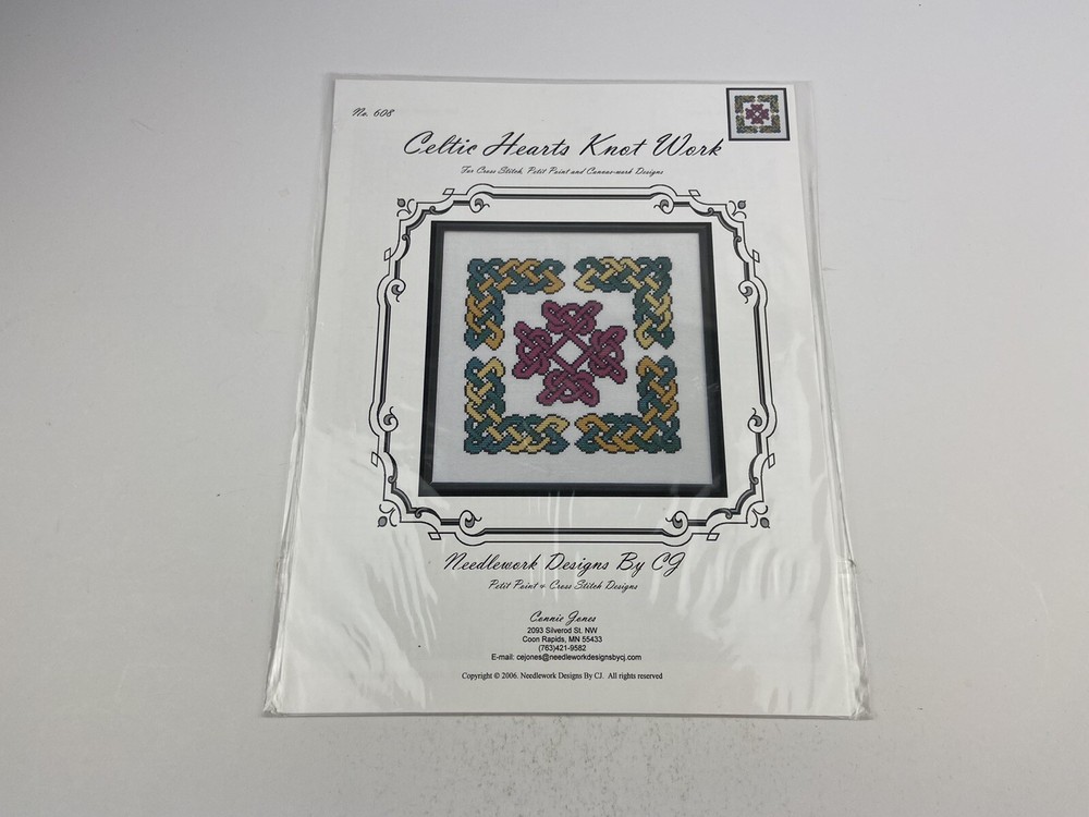 Needlework Designs By CJ Diane Celtic Hearts Knot Work Cross Stitch Pattern