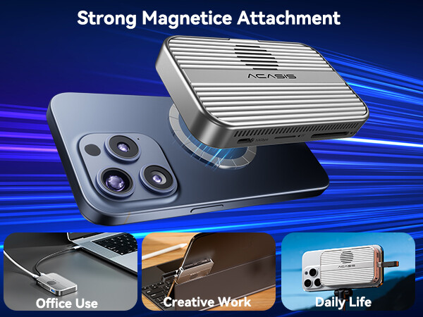 ACASIS 10Gbps Magnetic SSD Enclosure & Docking Station for iPhone 15/16/17 Serie