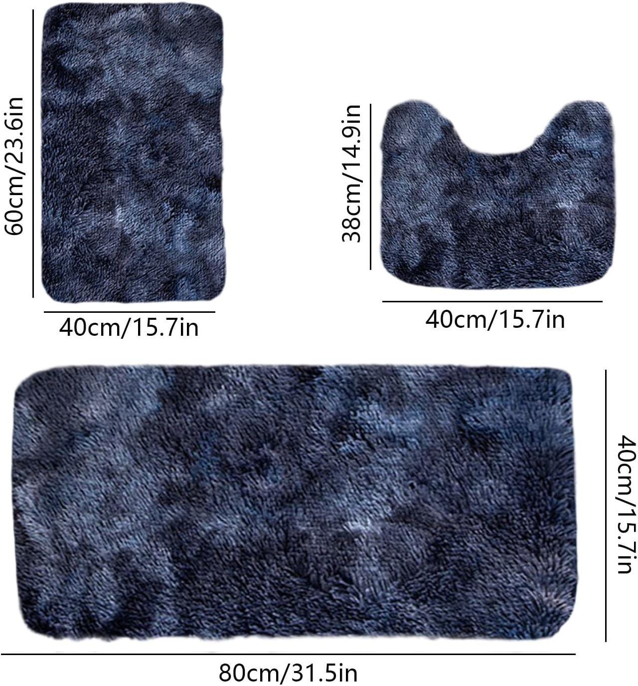 3 Piece Bath Rug Contour Rug Set