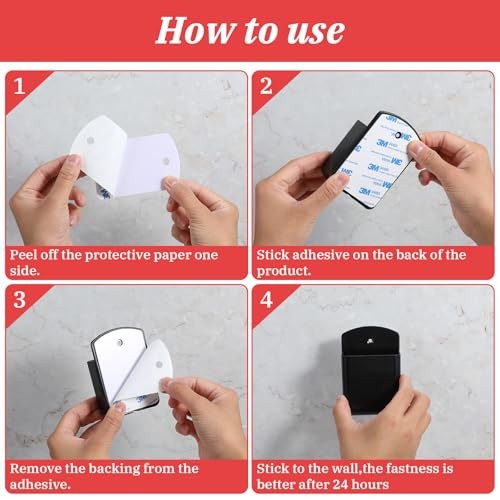 6 Pcs Remote Control Holder Wall Mount, TV Remote Controller Holder - Self